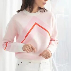 & Other Stories Paris Atelier Sweater pink, orange, white size medium